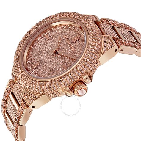 michael kors rose gold diamond crystal face watch|rose gold mk watch cheap.